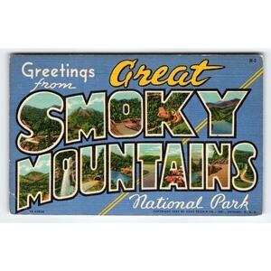Vintage 1937 Greetings from Great Smoky Mountains National Park Letter Postcard